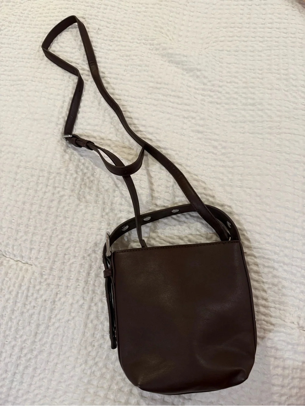 Brown Studded Shoulder Bag